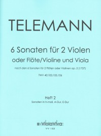 VV 152A • TELEMANN - 6 Sonatas, volume 2: Va1 and Va2